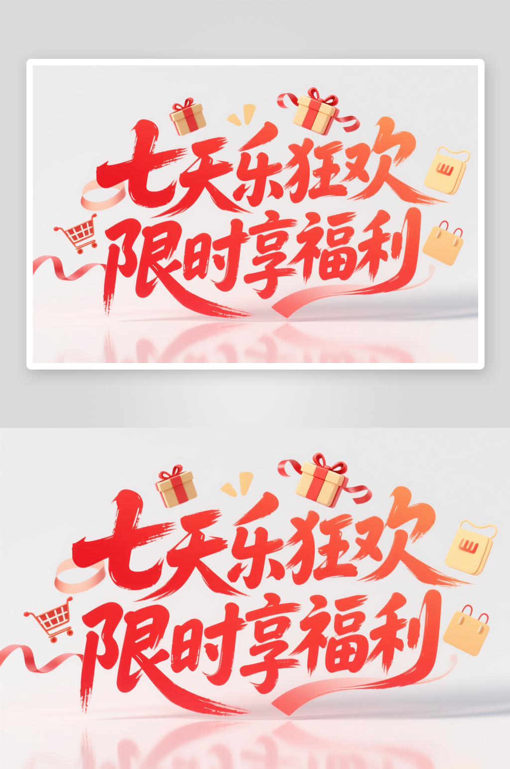限时享福利十一国庆节创意艺术字字体设计素材