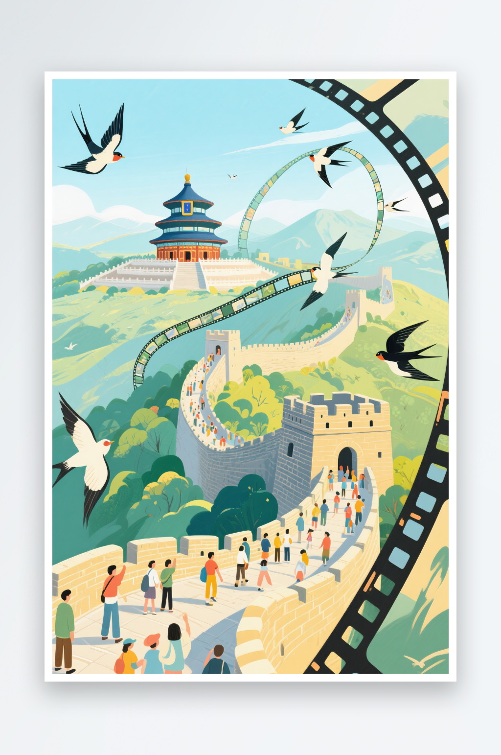 潮国十一国庆节人物插画素材素材