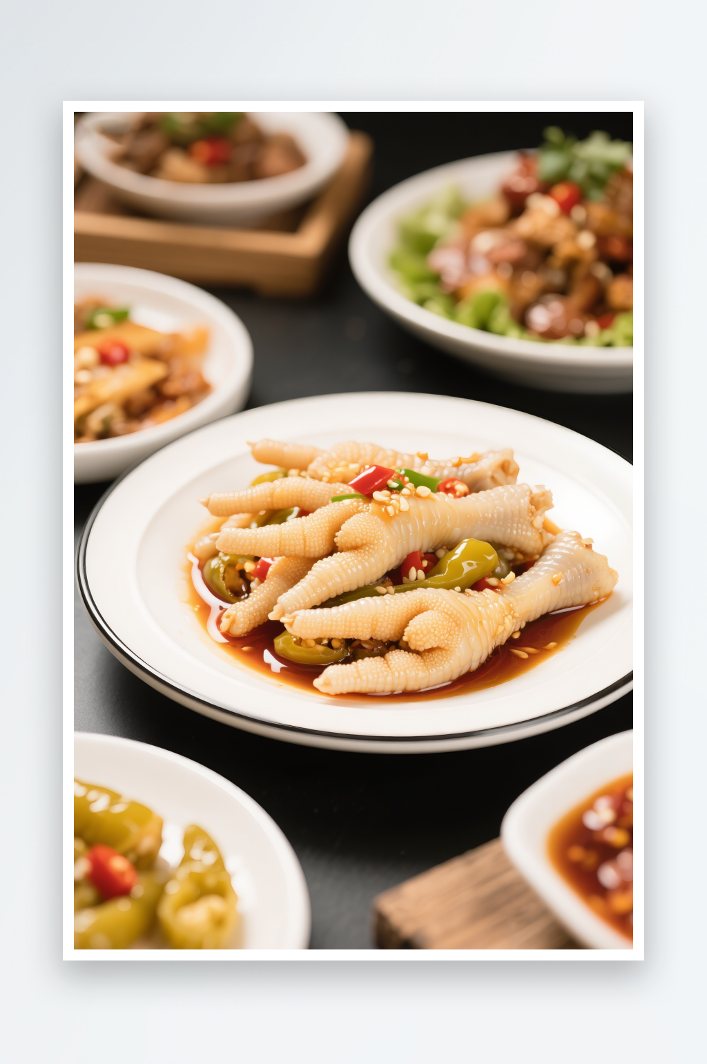 清爽柠檬凉拌菜泡椒凤爪无骨鸡爪美食摄影图素材