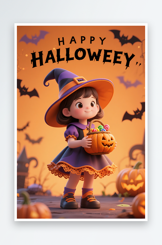 巫师万圣节人物模型插画-众图网