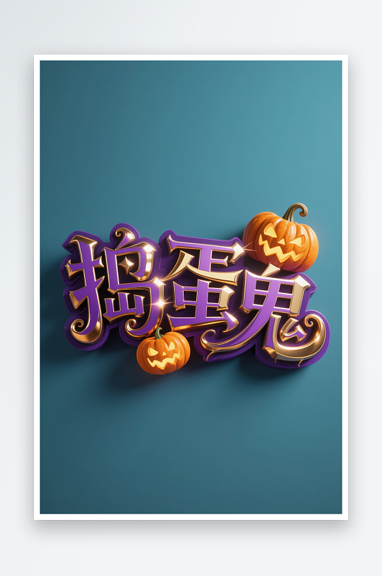 南瓜捣蛋鬼万圣节艺术字字体设计-众图网