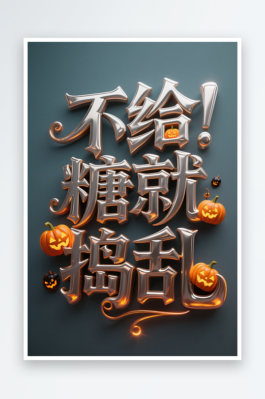 不给糖就捣乱万圣节艺术字字体设计-众图网