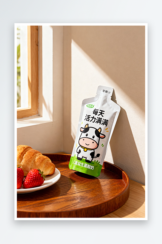 带喷嘴包装袋装牛奶酸奶饮品包装样机