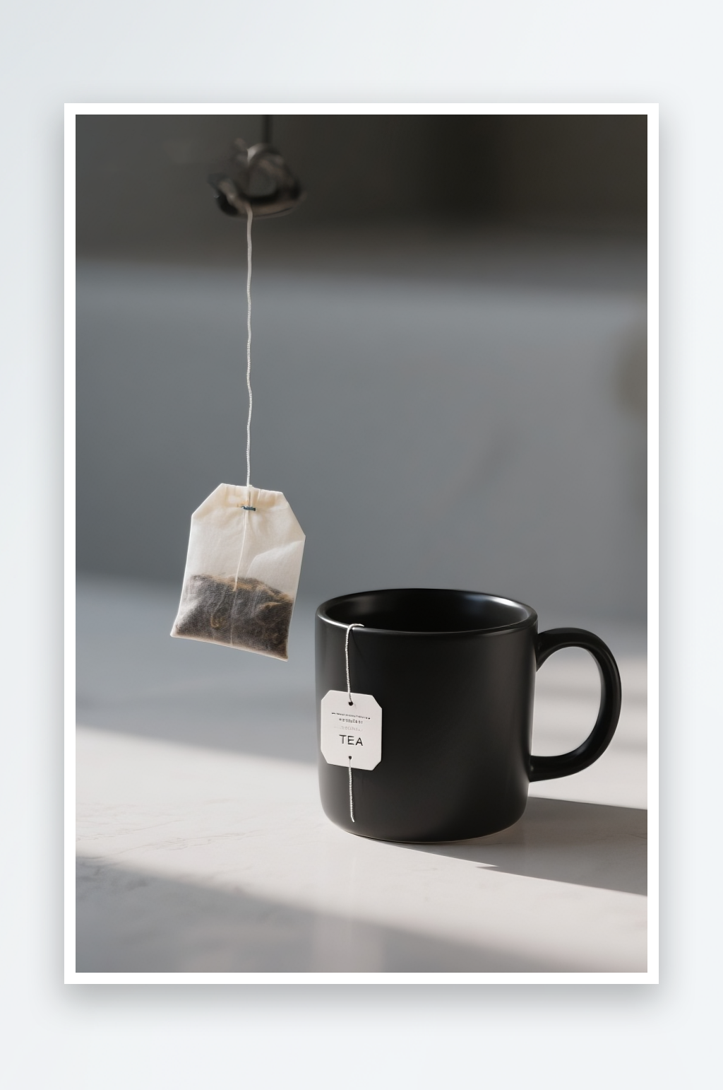 热饮马克杯茶包茶叶标签样机图片素材