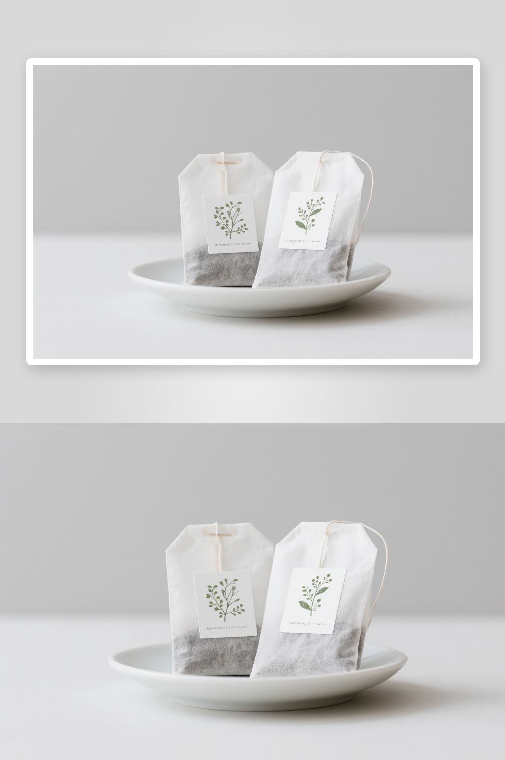 有机食品茶杯茶壶茶包茶叶标签样机图片素材