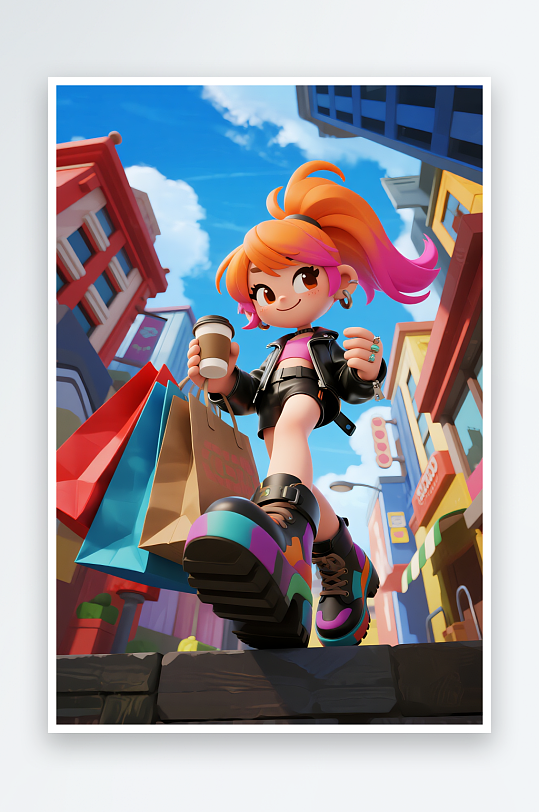 人们购物购物车冬季冬天立冬购物人物插画-众图网