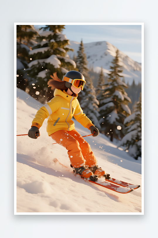 冬季旅游饺子冬季冬天立冬冬至滑雪卡通人物插画-众图网