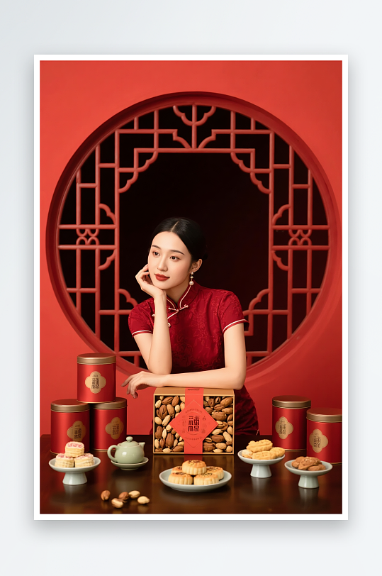 零食新年年货节购物直播间带货人物摄影图-众图网