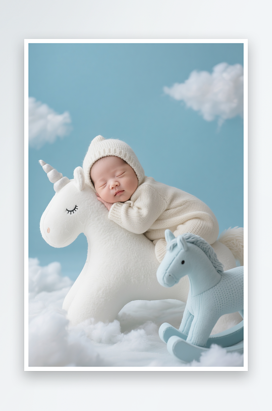 中国风马年骏马儿童人物写真摄影图-众图网