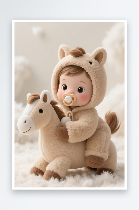 红色奶瓶金元宝马年生肖宝宝儿童插画-众图网