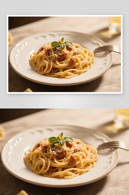 芝士胡椒味意大利面美食摄影图-众图网