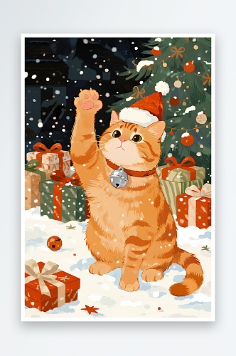 小熊礼物圣诞节卡通动物宠物萌宠插画