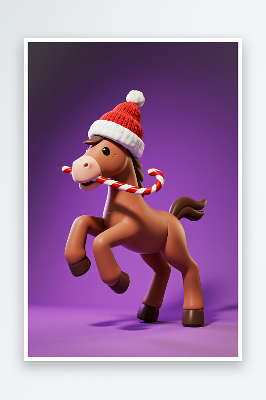 创意马年圣诞节元旦节圣诞老人双节同庆插画-众图网