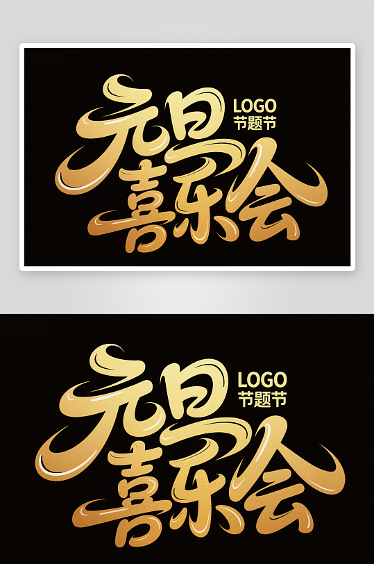 元旦喜乐会2026年元旦节艺术字字体设计-众图网