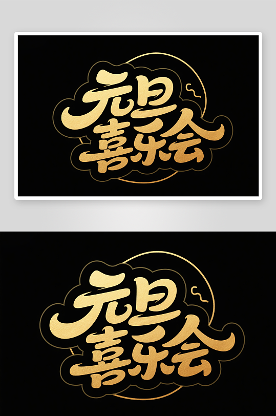 元旦喜乐会2026年元旦节艺术字字体设计-众图网