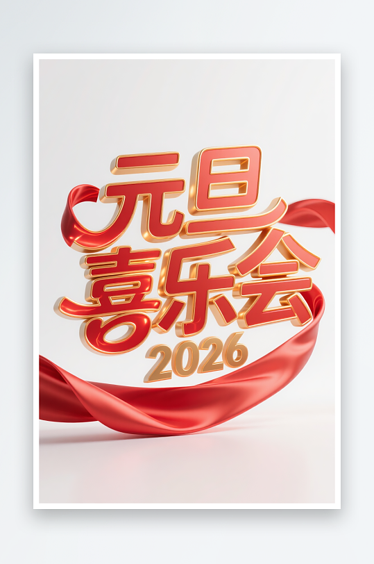 元旦喜乐会2026年元旦节艺术字字体设计-众图网