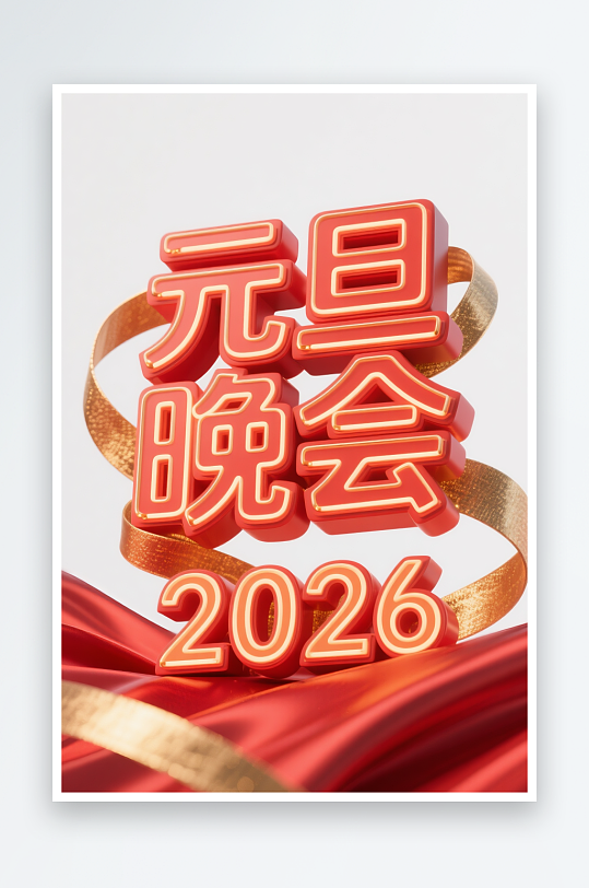 元旦晚会2026年元旦节艺术字字体设计-众图网