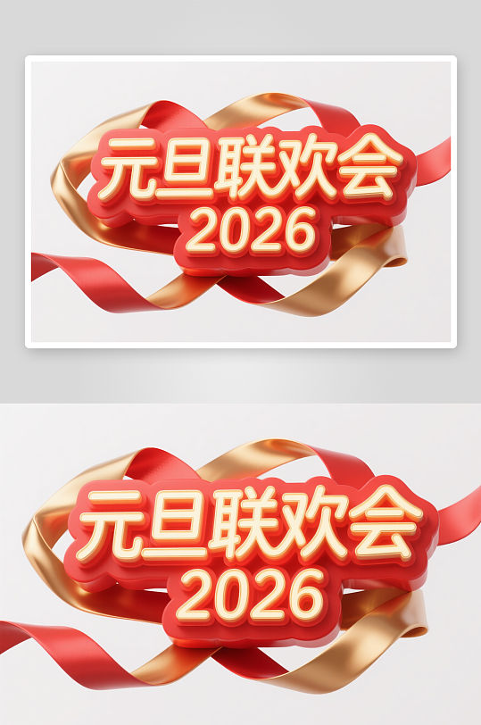 元旦联欢会2026年元旦节艺术字字体设计-众图网