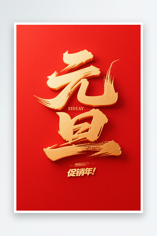 金色元旦2026年元旦节艺术字字体设计-众图网