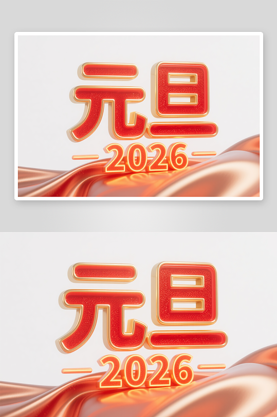 金色元旦2026年元旦节艺术字字体设计-众图网