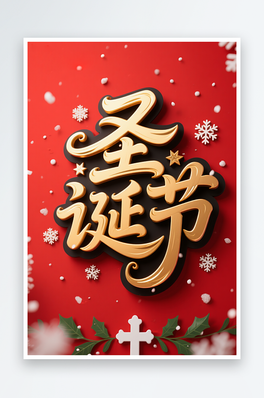 Christma雪人圣诞节艺术字字体设计-众图网