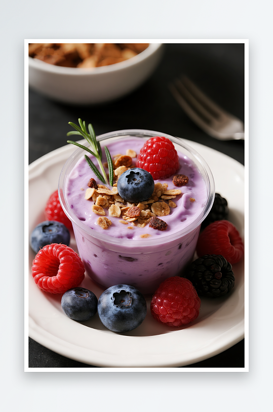 水果燕麦干噎酸奶碗甜品摄影图-众图网