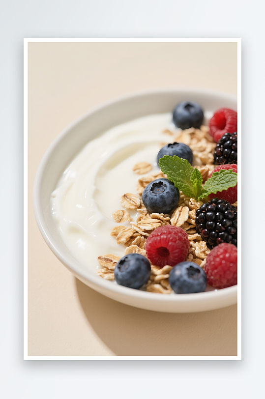 水果燕麦干噎酸奶碗甜品摄影图-众图网