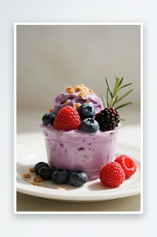 水果香蕉燕麦蓝莓干噎酸奶碗甜品摄影图-众图网