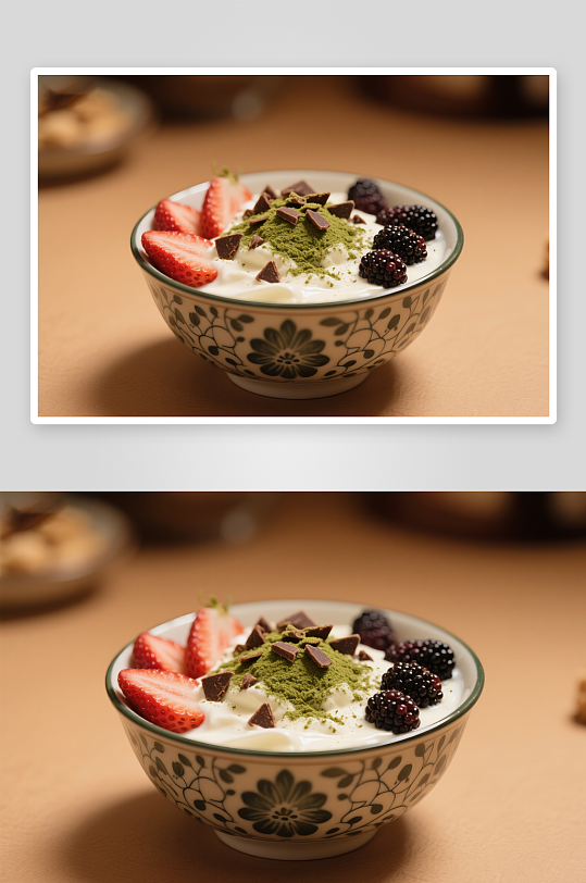 水果香蕉燕麦蓝莓干噎酸奶碗甜品摄影图-众图网