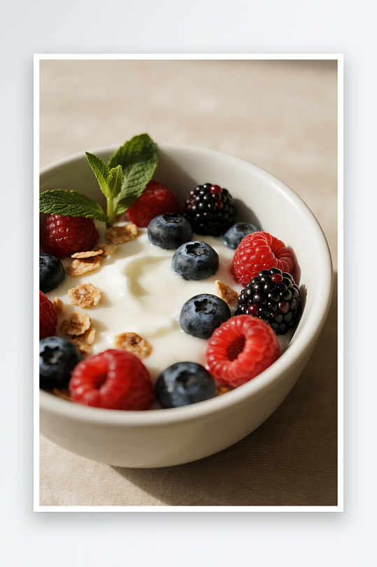 水果香蕉燕麦蓝莓干噎酸奶碗甜品摄影图-众图网