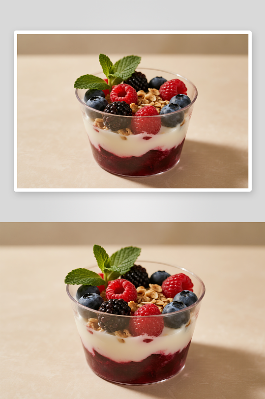 草莓坚果蓝莓干噎酸奶碗甜品摄影图-众图网