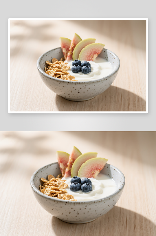 草莓坚果蓝莓干噎酸奶碗甜品摄影图-众图网