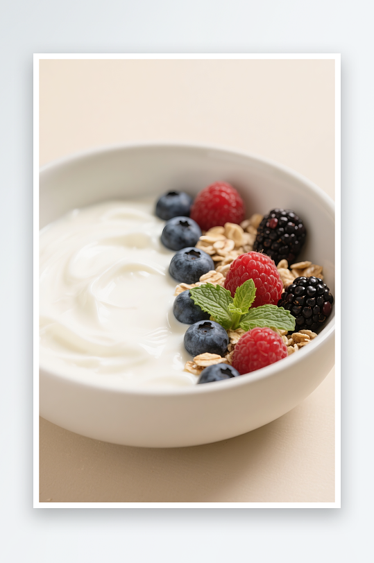 草莓坚果蓝莓干噎酸奶碗甜品摄影图-众图网