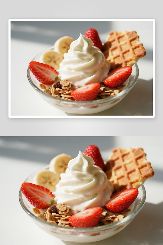 水果巧克力干噎酸奶碗甜品摄影图-众图网