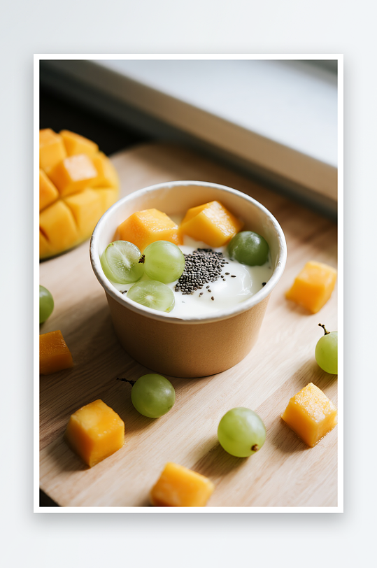 水果巧克力干噎酸奶碗甜品摄影图-众图网