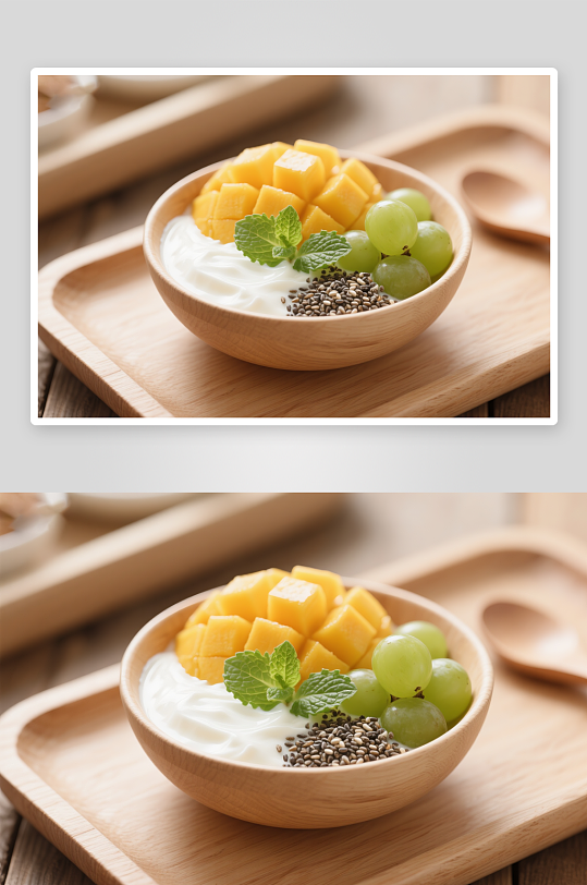 水果巧克力干噎酸奶碗甜品摄影图-众图网