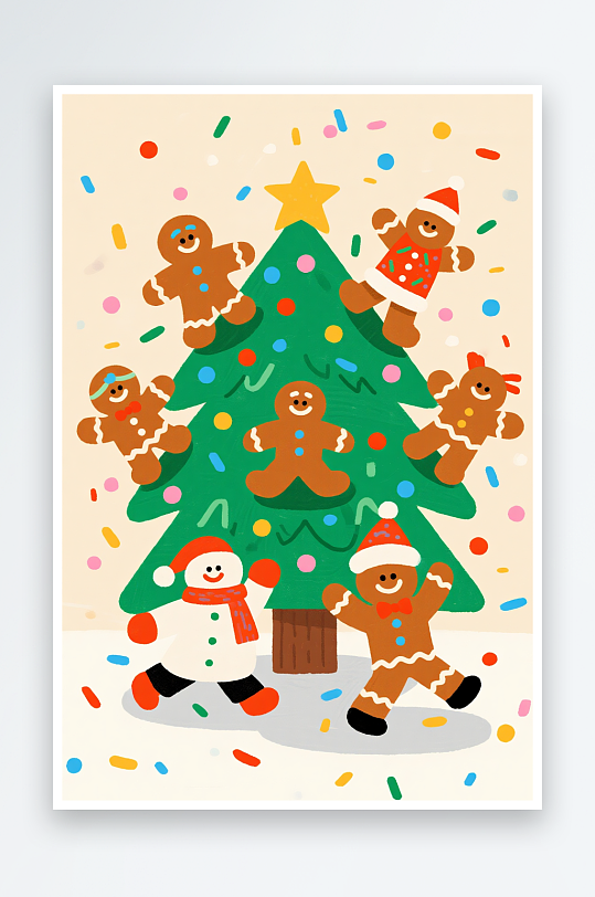 开心袜子创意抽象圣诞节插画-众图网