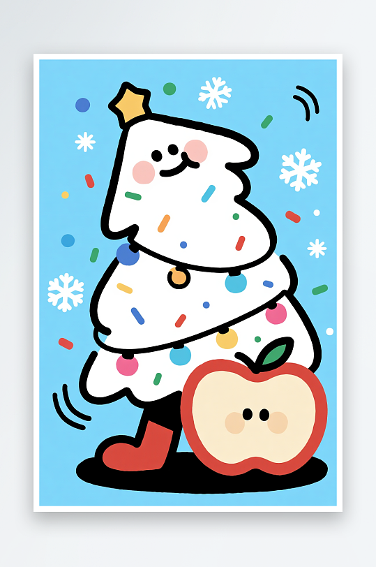 开心袜子创意抽象圣诞节插画-众图网