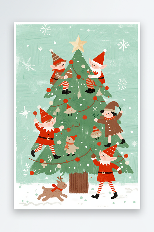 开心袜子创意抽象圣诞节插画-众图网