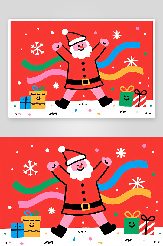 苹果饼干小人创意抽象圣诞节插画-众图网