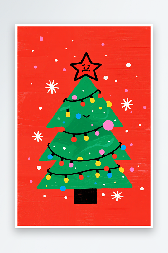 潮酷圣诞老人创意抽象圣诞节插画-众图网