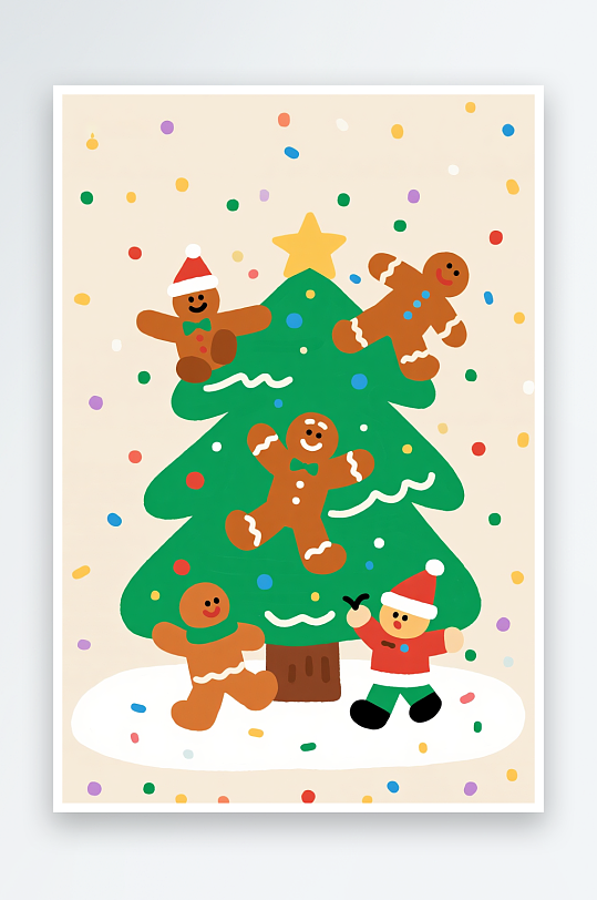 潮酷圣诞老人创意抽象圣诞节插画-众图网