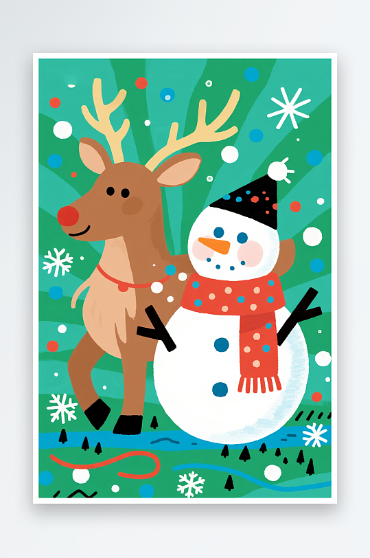 潮酷圣诞老人创意抽象圣诞节插画-众图网