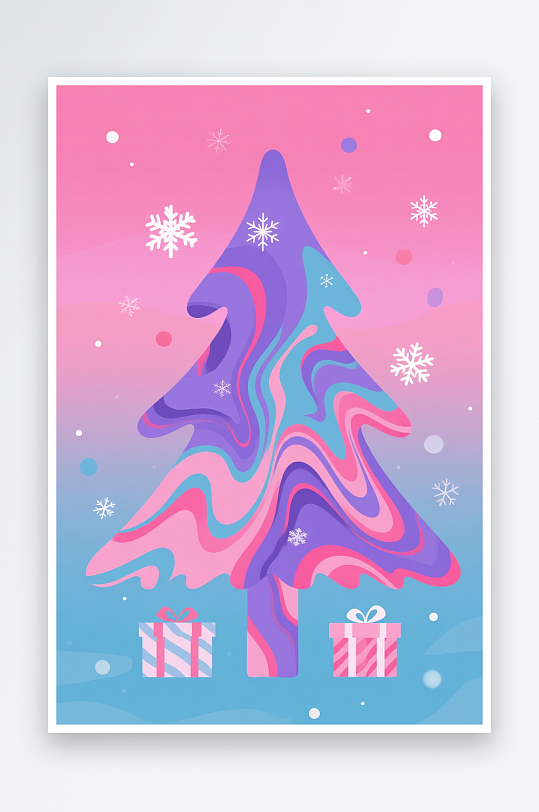 潮酷圣诞老人创意抽象圣诞节插画-众图网