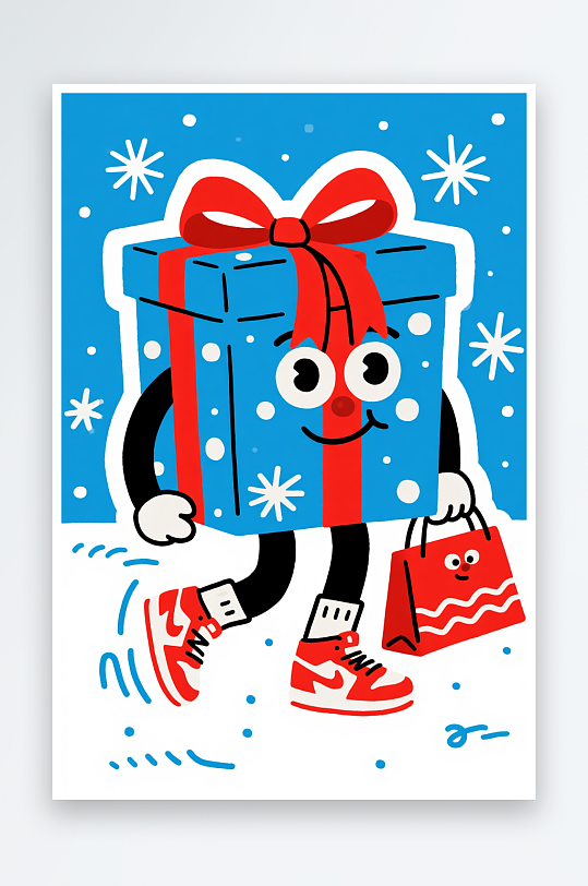 潮酷圣诞老人创意抽象圣诞节插画-众图网