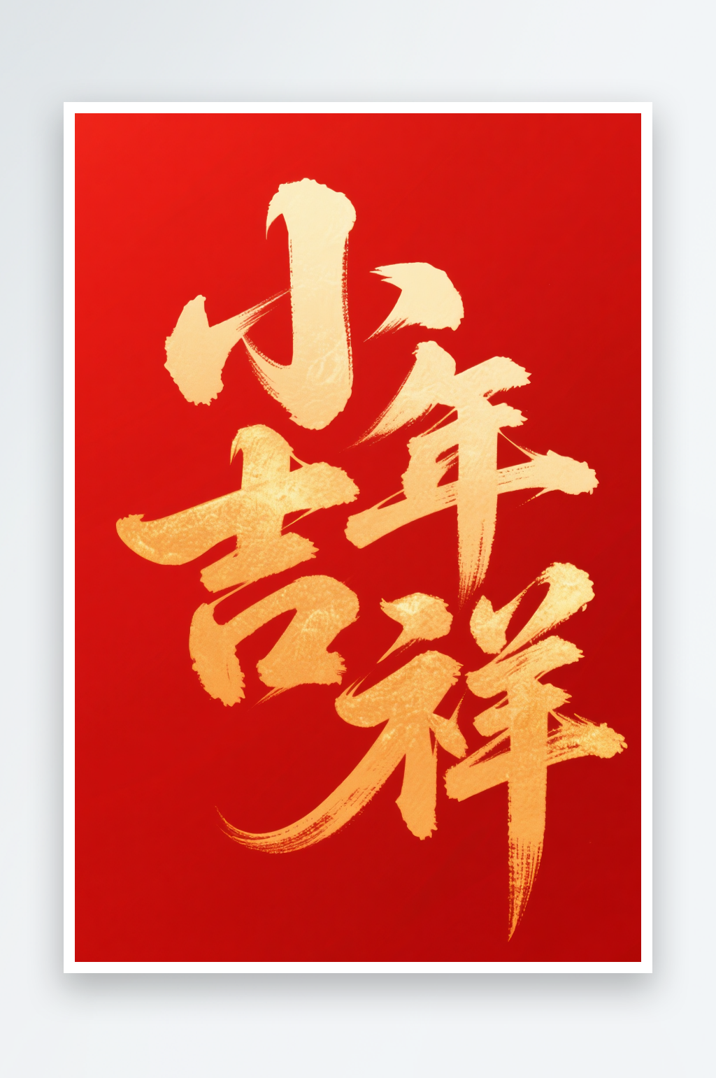 金色毛笔字小年吉祥小年艺术字字体设计素材