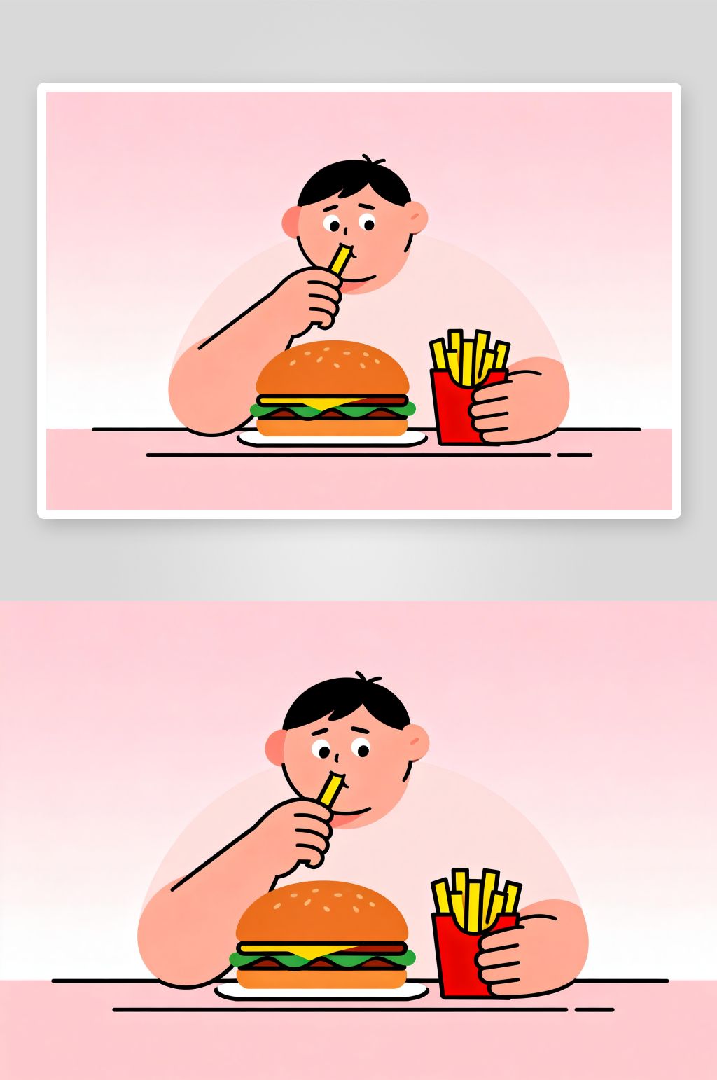 扁平科普不良生活习惯暴饮暴食戒烟戒酒插画素材