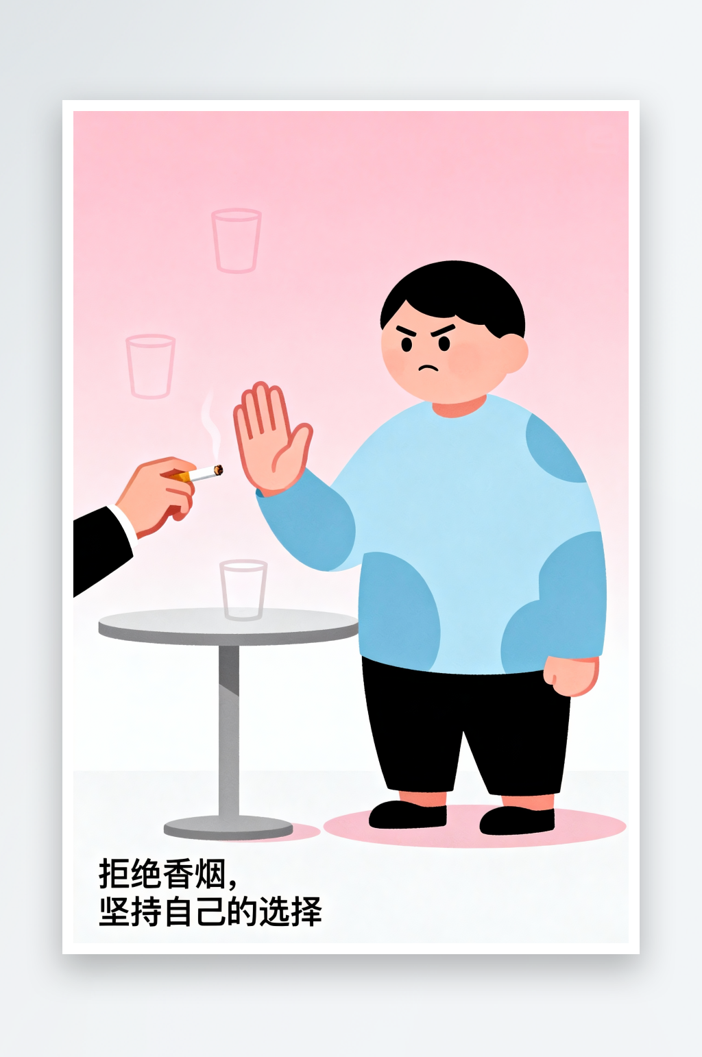 炸鸡汉堡不良生活习惯暴饮暴食戒烟戒酒插画素材