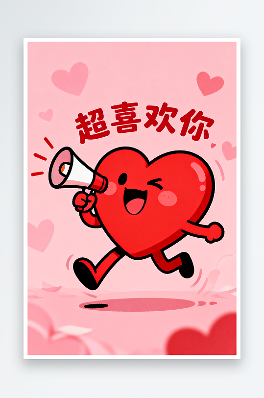 持玫瑰情人节趣味拟人爱心插画-众图网