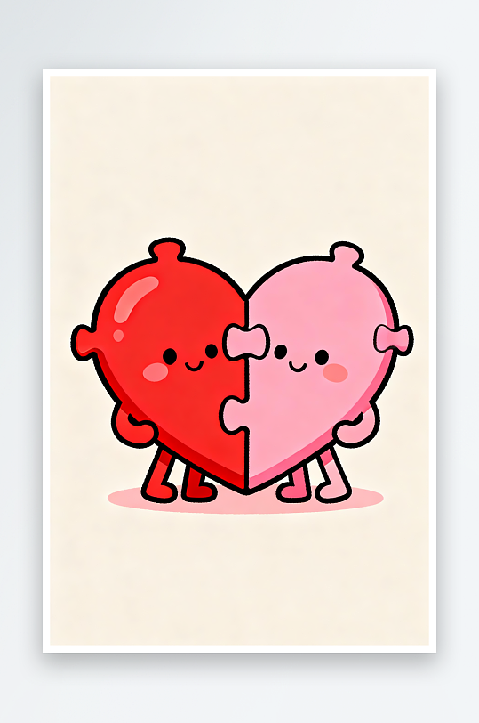 粉色丘比特爱心情人节趣味拟人爱心插画-众图网